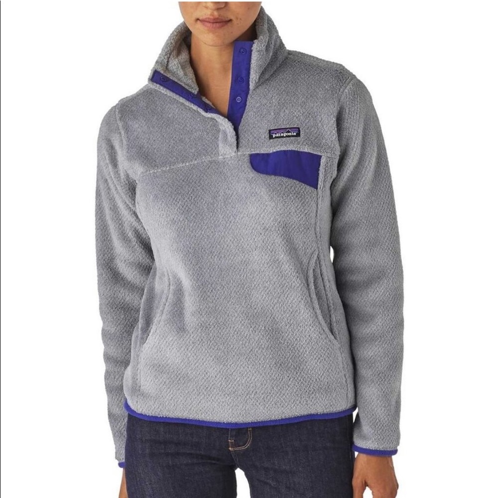 Patagonia Gray and Blue Women's Sweater